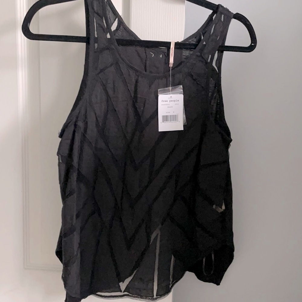 Free people sheer‎ crop top netting M